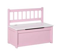 HOMCOM Baúl para Juguetes Banco Almacenaje 40 kg 60x30x50 cm Rosa y Blanco