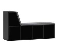 HOMCOM Biblioteca banco 2 en 1 con 5 compartimentos de almacenamiento y 2 cojines 108x30x60 cm Negro Gris Aosom España