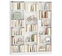 HOMCOM - Biblioteca de 6 niveles 17 compartimentos 149 x 23,6 x 188 cm, color blanco