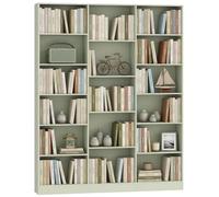 HOMCOM - Biblioteca de 6 niveles 17 compartimentos 149 x 23,6 x 188 cm, color verde