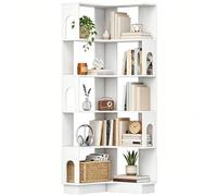 HOMCOM - Biblioteca esquinera (6 niveles, 60 x 60 x 165,5 cm), color blanco