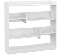 HOMCOM Biblioteca estante Mueble de Almacenamiento 90x24x91 cm 4 Niveles 3 Paneles traseros Paneles de Partículas Blanco Aosom España