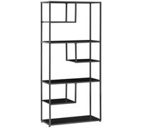 HOMCOM Biblioteca estantería de almacenamiento a 7 niveles marco de acero estilo industrial 83x34x180 cm Negro Aosom España
