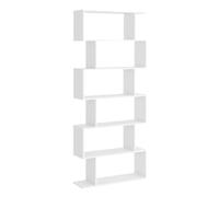 HOMCOM Estantería para Libros Moderna Librería con 6 Estantes para Comedor Salón Estudio 80x23x192 cm Blanco BLANCO