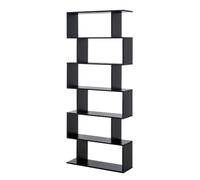 HOMCOM Biblioteca Estantería para Libros de 6 Niveles 80x23x192 cm Negro | Librería, Estantería Moderna, Salón, Dormitorio, Estudio, Oficina