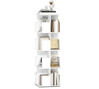 HOMCOM - Biblioteca giratoria de 4 Niveles, estantería con 16 Compartimentos para Sala de Estar, Oficina, Dormitorio, 39 x 39 x 128,3 cm, Color Blanco