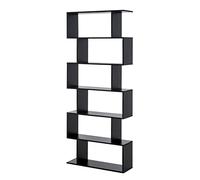 HOMCOM Biblioteca, Librería de 6 Niveles, 80x23x192 cm, Estantería para Libros, Estantería Moderna para Salón, Dormitorio, Estudio, Oficina Negro