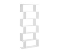 HOMCOM Biblioteca, Librería de 6 Niveles, 80x23x192 cm, Estantería para Libros, Estantería Moderna para Salón, Dormitorio, Estudio, Oficina, Blanco