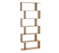 HOMCOM Biblioteca, Librería de 6 Niveles, 80x23x192 cm, Estantería para Libros, Estantería Moderna para Salón, Dormitorio, Estudio, Oficina, Roble