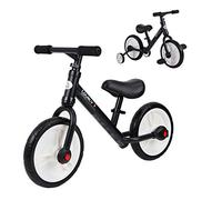 HOMCOM Bicicleta de Equilibrio con Pedales Niños +24 Meses 25 kg Negro