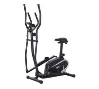 HOMCOM Bicicleta Elíptica de Fitness con Resistencia Magnética Ajustable Sillín Regulable Pantalla LCD Pulsómetro y Volante de Inercia 3 kg 103x62x151 cm Negro
