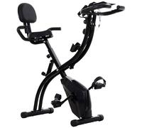 HOMCOM Bicicleta Estática Plegable con Altura y Resistencia Ajustables con Pantalla LCD y Asiento con Respaldo 52x107x110 cm Negro