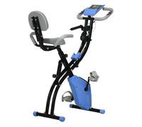 Homcom Bicicleta Estática Plegable Con Respaldo 8 Niveles Resistencia Banda