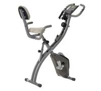 HOMCOM Bicicleta Estática Plegable con Altura y Resistencia Magnética Ajustables con Pantalla LCD y Asiento con Respaldo 97x51x115 cm Gris