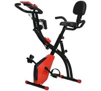 HOMCOM Bicicleta Estática Plegable Ajustable con Pantalla LCD y Asiento con Respaldo Máx 120 Kg 97x51x115 cm Rojo y Negro Aosom España