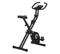Homcom bicicleta estática plegable con 8 niveles de resistencia magnética bicicleta de ejercicio fitness con pantalla lcd y asiento regulable para casa oficina 43x85x109 cm negro 43 cm