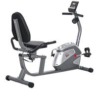 HOMCOM Bicicleta Estática Reclinada con Pantalla LCD y Volante de Inercia de 3 kg Resistencia Magnética de 8 Niveles Asiento Ajustable 121,5-136x62,5x98 cm Gris