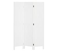 HOMCOM Biombo de 3 Paneles Divisor de Habitación Plegable 120x1,8x170 cm Separador de Ambientes con Pantalla de Privacidad Estilo Rústico para Oficina Dormitorio Salón Blanco