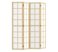 Homcom biombo de 4 paneles plegable, separador de ambientes con marco de madera, 160x170 cm, pantalla de privacidad para dormitorio, oficina, salón, natural 160 cm