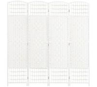HOMCOM Biombo Plegable de 4 Paneles Separador de Ambientes de Cuerda de Papel Decoración para Dormitorio Salón 160x170cm Blanco Aosom España