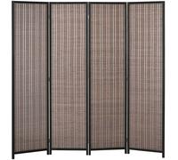 HOMCOM Biombo de madera separador de ambientes separación plegable 4 paneles 180x180 cm Marrón Aosom España