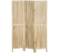 HOMCOM Biombo Interior 3 Paneles, Biombo Interior de Madera Plegable, 120x170 cm, Color Madera