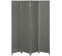 HOMCOM Biombo Interior de Madera 4 Paneles Separador de ambientes, Dim. 159,5An x 169,5Al x 1,6P cm