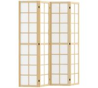 HOMCOM Biombo interior plegable 4 paneles 160x170 cm separador de ambiente para salón dormitorio casa natural Aosom España