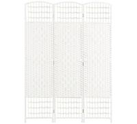 HOMCOM Biombo Plegable de 3 Paneles, 120x170 cm, Biombo Separador de Ambientes de Cuerda de Papel, Marco de Madera, Decoración para Dormitorio, Salón, Blanco