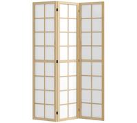 HOMCOM Biombo Plegable de 3 Paneles 120x170 cm Madera y Blanco Natural y Blanco 120x1.7x170 cm