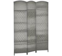 HOMCOM Biombo Plegable de 3 Paneles 135x180 cm Biombo Separador de Ambientes Pantalla de Privacidad de Polipropileno para Oficina Dormitorio Gris Mixto
