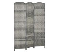 Homcom biombo plegable de 3 paneles 135x180 cm biombo separador de ambientes pantalla de privacidad de polipropileno para oficina dormitorio gris mixto