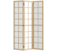 HOMCOM Biombo Plegable de 3 Paneles Separador de Ambientes para Sala de Estar Dormitorio y Oficina 120x170 cm Madera y Blanco