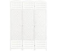 HOMCOM Biombo Separador de Ambientes de 3 Paneles Plegable 120x170 cm para Salón BLANCO 120x1.5x170 cm