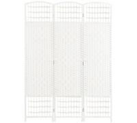 HOMCOM Biombo Separador de Ambientes de 3 Paneles Plegable de Cuerda de Papel 120x170cm Decoración para Dormitorio Salón Blanco Aosom España
