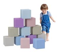 HOMCOM bloques de construcción suave conjunto de 12 bloques de construcción de espuma bloques de construcción gigante juguete de construcción bloques de espuma para niños de 1-3 años de edad imitación