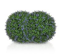 HOMCOM Bola de boj Artificial con Lavanda, Set de 2, 16.5 | Planta artificial, protección UV contra decoloración, para hogar interior exterior porche, Púrpura