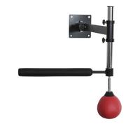 HOMCOM Bola de Velocidad de Boxeo Montado en Pared Altura Ajustable con Barra Giratoria e Inflador Punching Ball para Adultos y Adolescentes 79x72x20 cm Negro y Rojo