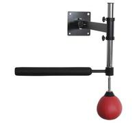 HOMCOM Bola de Velocidad de Boxeo Montado en Pared Altura Ajustable con Barra Giratoria e Inflador Punching Ball 79x72x20 Negro y Rojo Aosom España