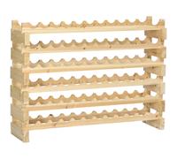 HOMCOM Botellero de Madera de 6 Niveles 72 Botellas Botellero Vertical Carga 100 kg para Cocina Bar 114x28x85 cm Madera Natural