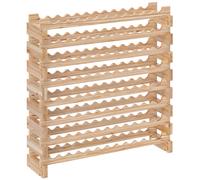 HOMCOM Botellero de Madera de 8 Niveles 96 Botellas Carga 100 kg para Cocina Bar 114x28x113,5 cm Madera Natural Aosom España