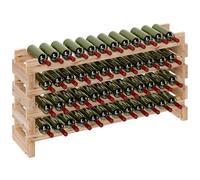 HOMCOM Botellero de Madera de Abeto, Bodega con 4 Estantes para 48 Botellas y Peso Máximo 60 kg, 114x28x56,5 cm, Madera Natural