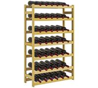 HOMCOM Botellero de Madera para 42 Botellas, Botellero para Vino de 7 Niveles, para Cocina, Comedor, Bar, 63x25x102 cm, Natural