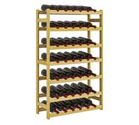 HOMCOM Botellero de Madera para 42 Botellas, Botellero para Vino de 7 Niveles, para Cocina, Comedor, Bar, 63x25x102 cm, Natural