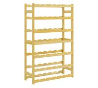 HOMCOM Botellero de Madera para 42 Botellas, Botellero para Vino de 7 Niveles, para Cocina, Comedor, Bar, 63x25x102 cm, Natural