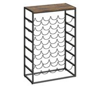 HOMCOM Botellero para 30 Botellas, Botellero para Vino de 6 Niveles con Encimera de Efecto Madera, Estilo Industrial, para Cocina, Comedor, Bar, 59x30x88,5 cm, Marrón Rústico