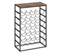 HOMCOM Botellero para 30 Botellas, Botellero para Vino de 6 Niveles con Encimera de Efecto Madera, Estilo Industrial, para Cocina, Comedor, Bar, 59x30x88,5 cm, Marrón Rústico