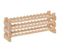 HOMCOM Botellero para 36 botellas, estantería de vino con 3 niveles modular, 114×28×42,5cm, madera natural