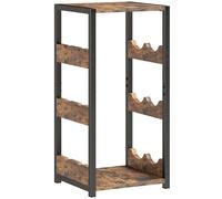 HOMCOM Botellero para 6 botellas, botellero con estantes ondulados, 22 x 24 x 49,2 cm, marrón rústico