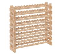 HOMCOM Botellero Vino 96 Botellas, Botellero de Madera de 8 Niveles, Carga 100 kg, para Cocina, Comedor, Bar, 114x28x113,5 cm, Madera Natural